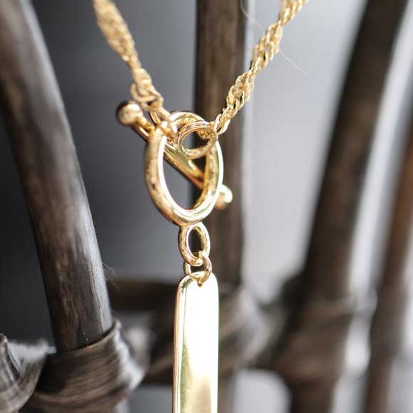 10K Gold Vermeil "Raise the Bar" Pendant Toggle Clasp Necklace - Picture 3 of 6